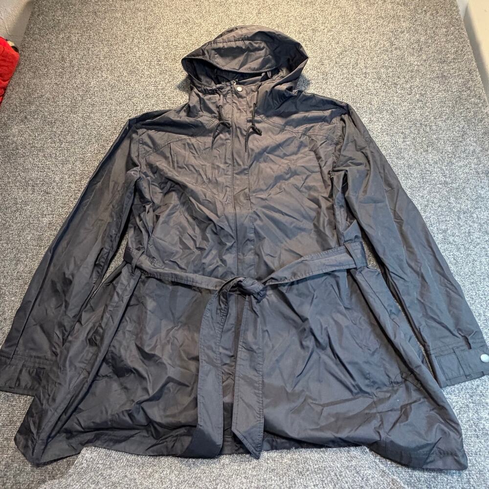 Columbia Womens 3XL Black Hooded Rain Jacket Omni Shield Waterproof Outdoor Coat
